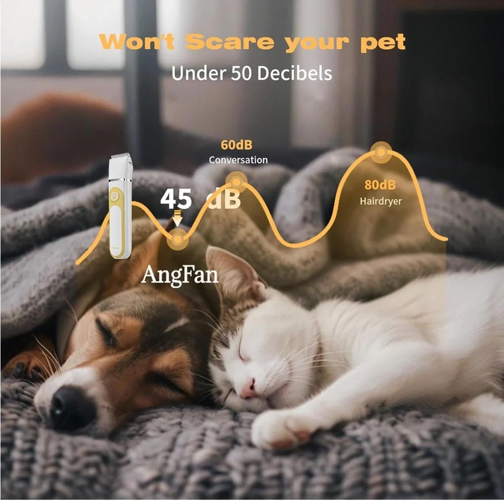 NEW! Pet Clippers Grooming Kit 4 Tools Cordless Paw Trimmer Grinder Waterproof